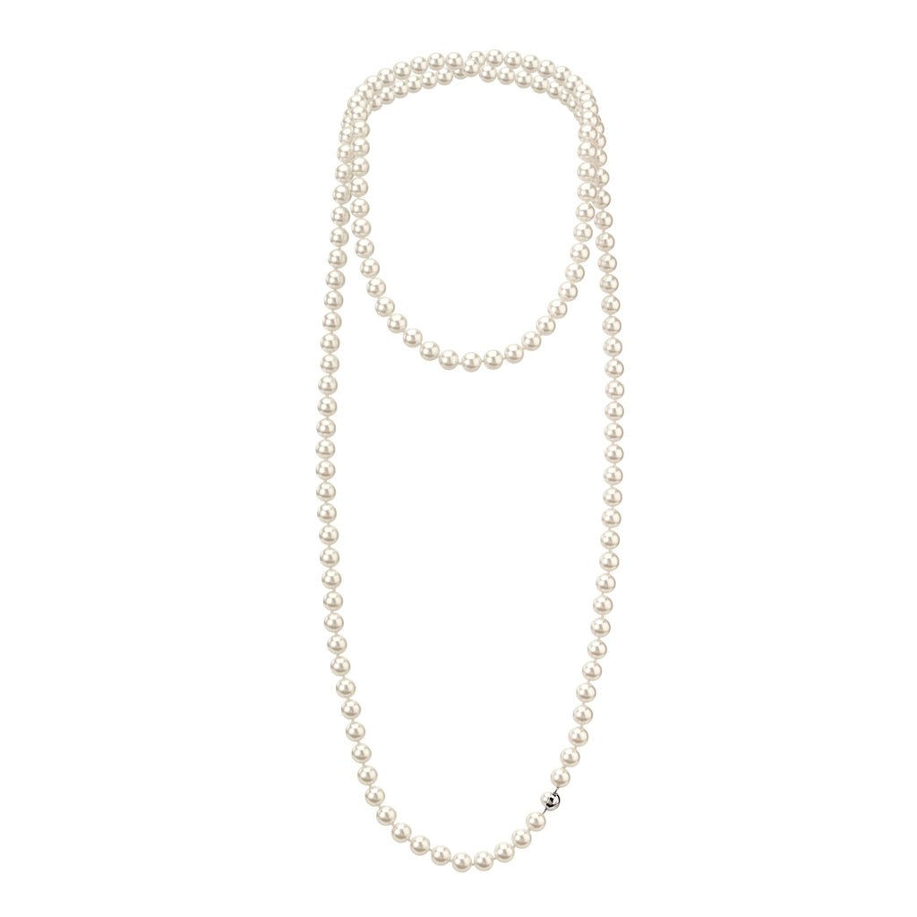 Celeste White Pearl Long Rope Necklace | IZI