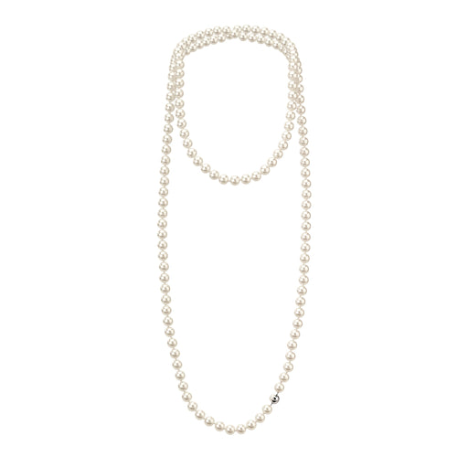 Celeste White Pearl Long Rope Necklace | IZI