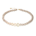 Enjoy Gold Pearl Strand Necklace with Pave Ball | IZI