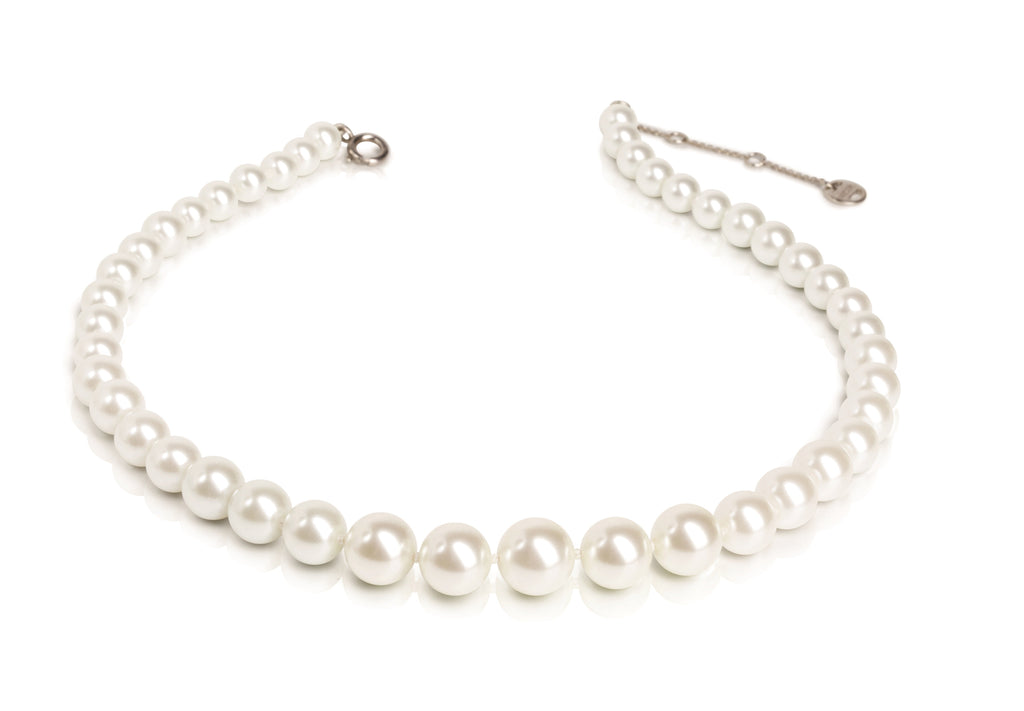 Jackie Graduated White Pearl Strand Necklace | IZI