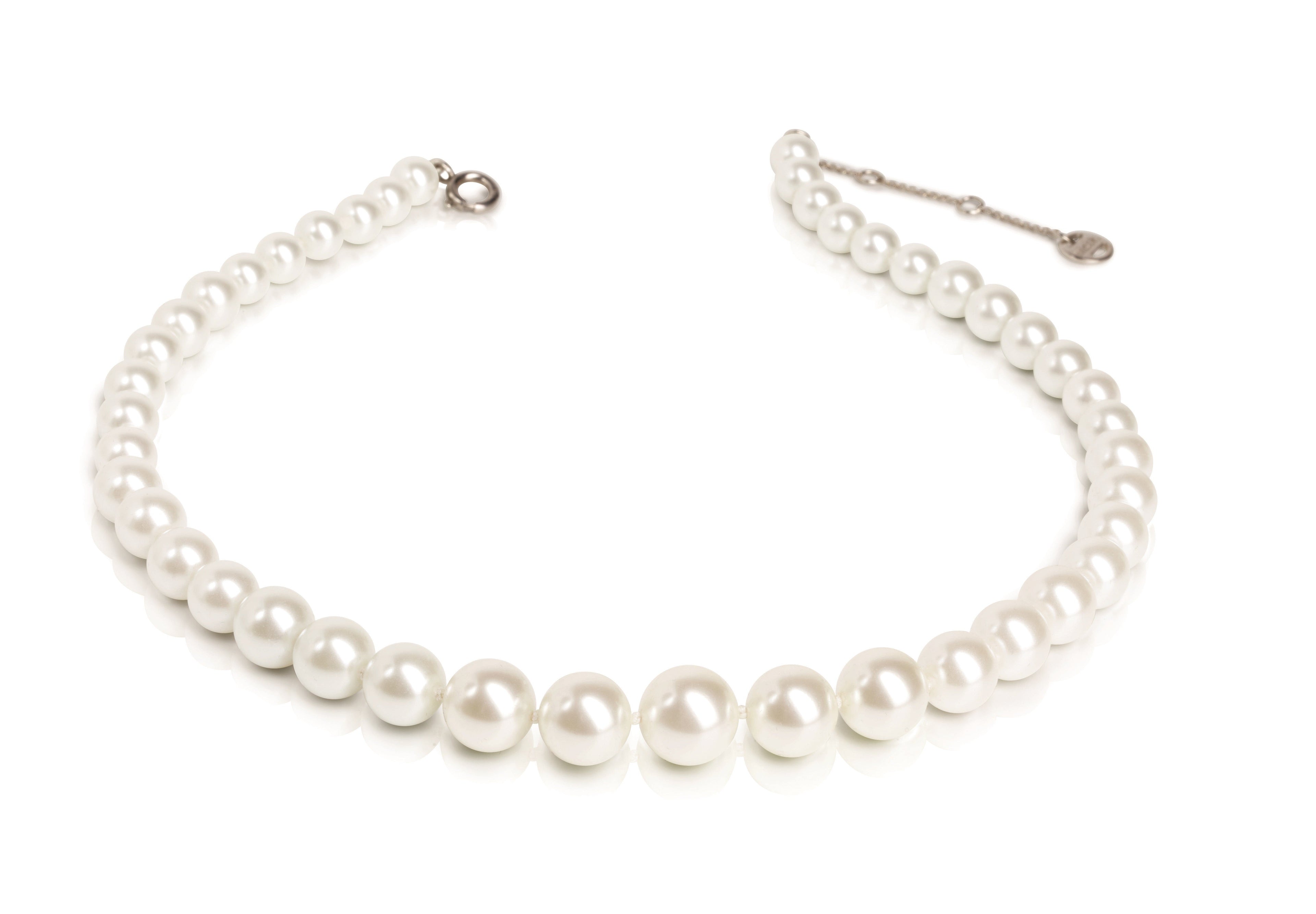 Jackie Graduated White Pearl Strand Necklace | IZI