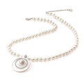 Orbit Short White Pearl Necklace with Circle Pendant | IZI