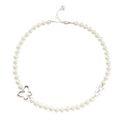 Papillon White Pearl Necklace with Butterfly Motifs | IZI