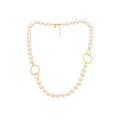 Rythm Gold Pearl Necklace with Open Circle Links | IZI