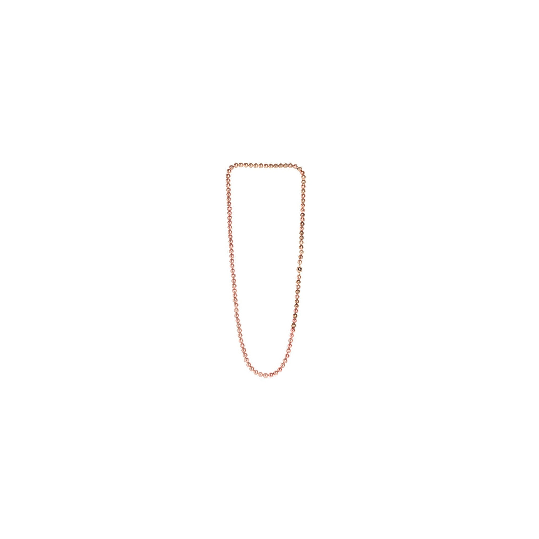 Sundown Pink Pearl Long Rope Necklace | IZI