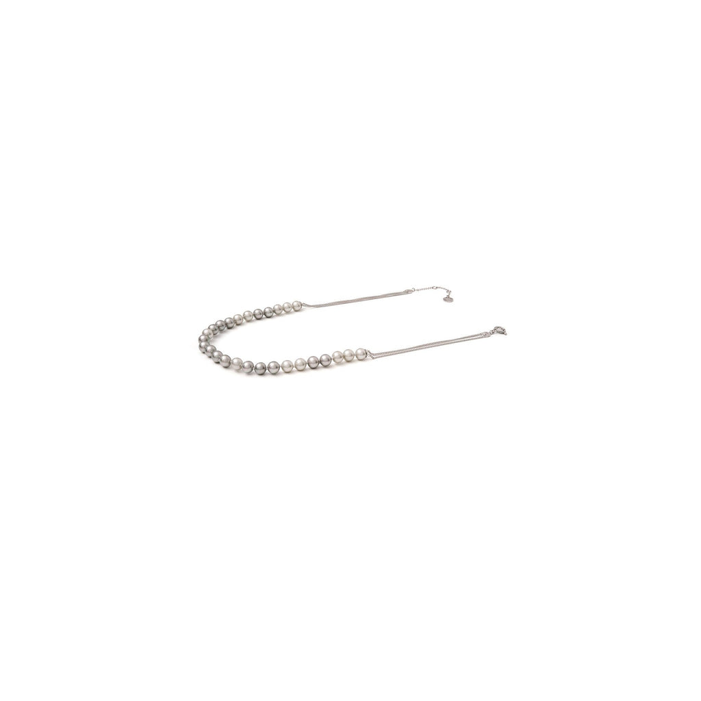 Twin Grey Pearl Half-Strand with Silver Chain | IZI