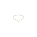 Virgin White Pearl Necklace with Pave V-Pendant | IZI