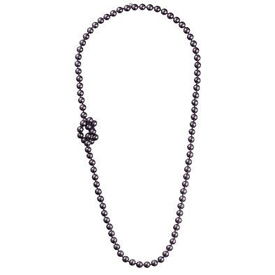 Vision Long Dark Pearl Rope Necklace Gold | IZI