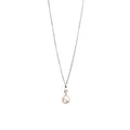 Feel White Pearl & Crystal Pendant Necklace Silver | IZI