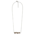 Initials Bronze Pearl Bar Pendant Necklace Silver | IZI