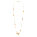 Louise Long Light Pink Pearl & Gold Sphere Station Necklace | IZI