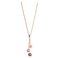 Sundown Long Rose Gold Y-Chain Pearl Necklace | IZI