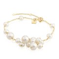 Grelots White Freshwater Pearl Cluster Chain Bracelet – Gold-Tone | IZI