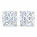 Lab Grown Cushion Cut Solitaire Stud Earrings