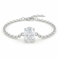 Lab Grown Oval Cut Solitaire Bracelet