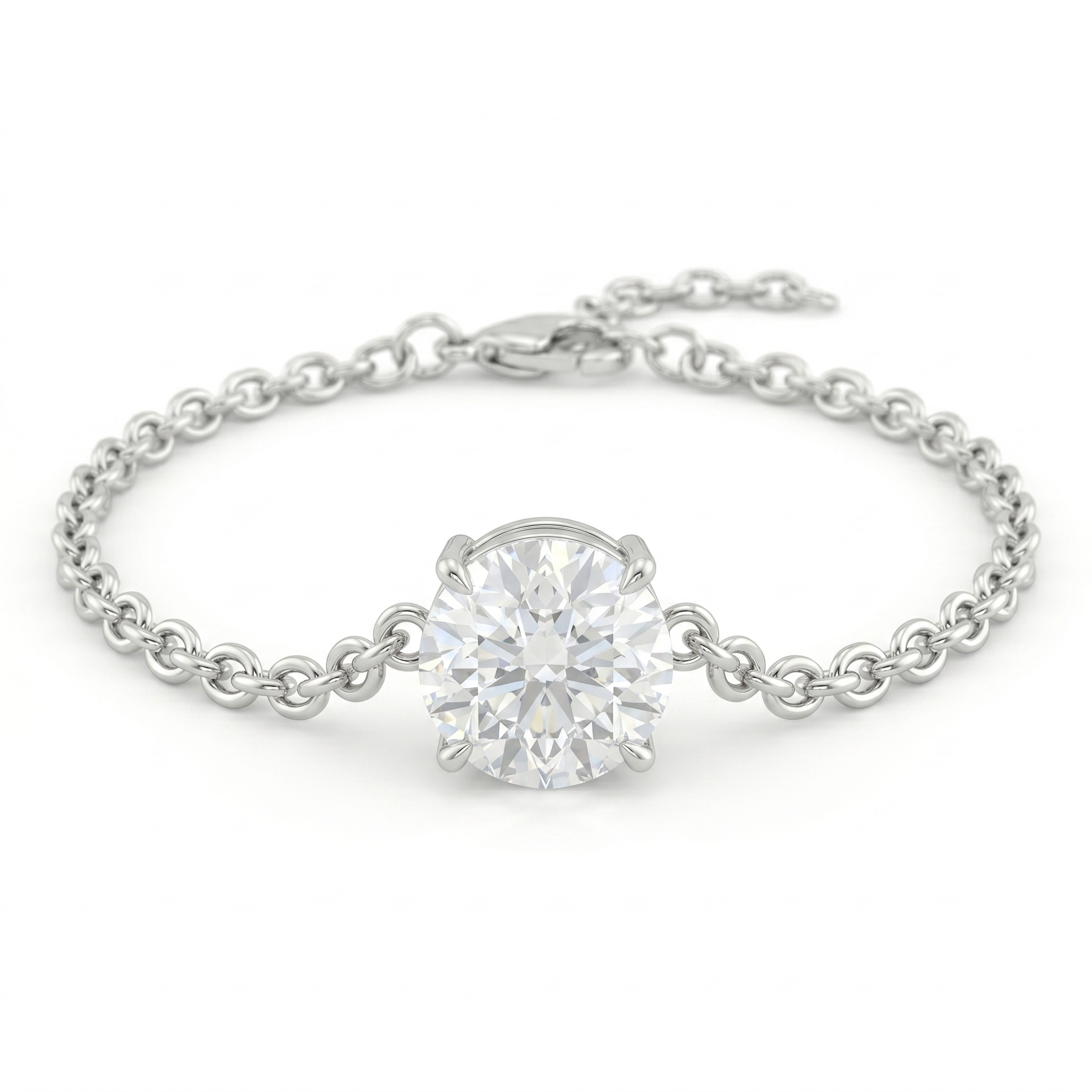 Lab Grown Round Brilliant Solitaire Bracelet